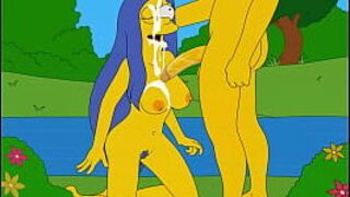 Мардж сосет в раю спермой - порно видео