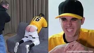 Прямого твинка отшлепали в бейсбольной форме - порно видео